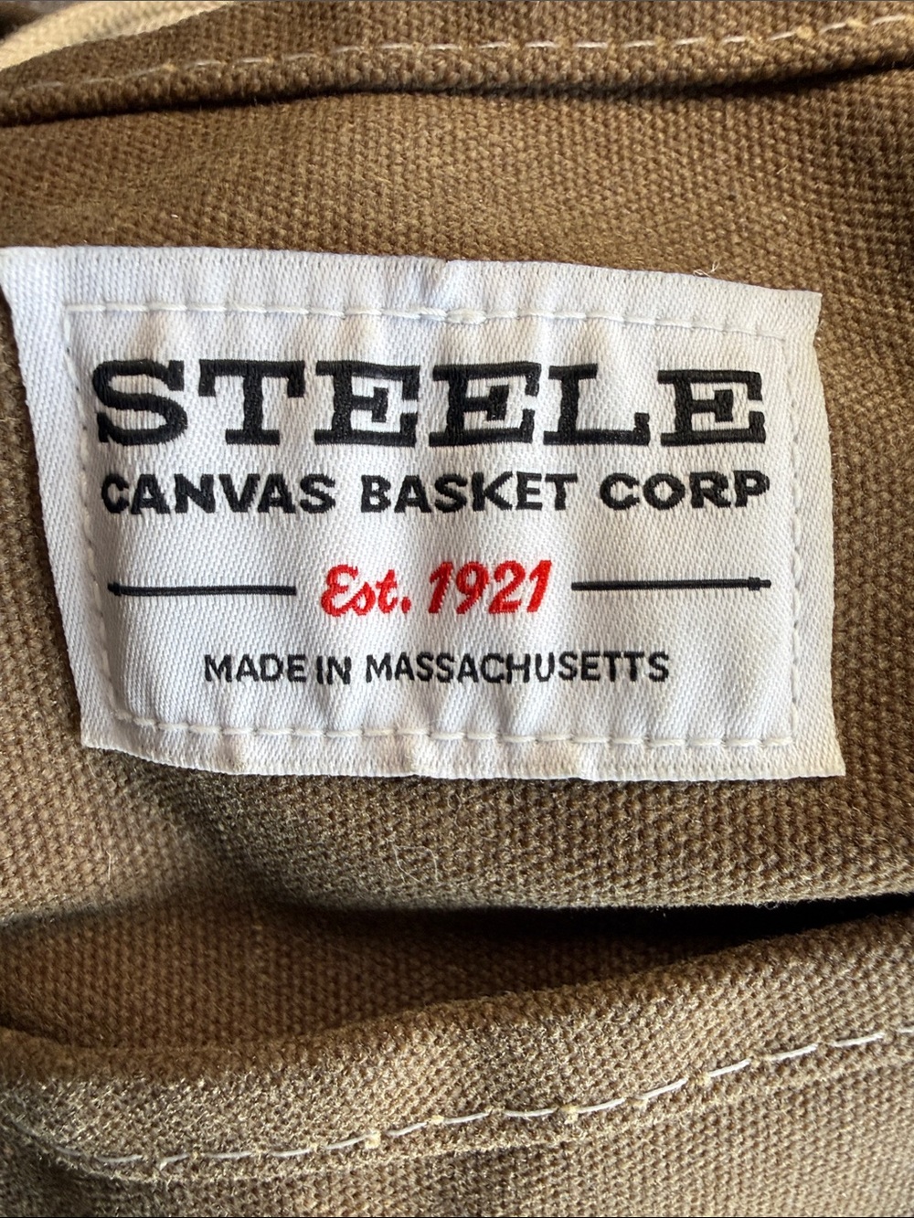Steele Brown Waxed Canvas Tote with Cattle Hide Grips and Cream Canvas Straps - Picture 3 of 15